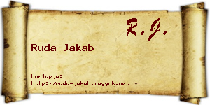 Ruda Jakab névjegykártya